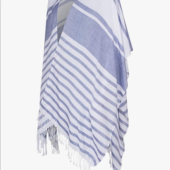 Isaac Mizrahi Gray and White Stripe Kimono - Picture 4 of 14